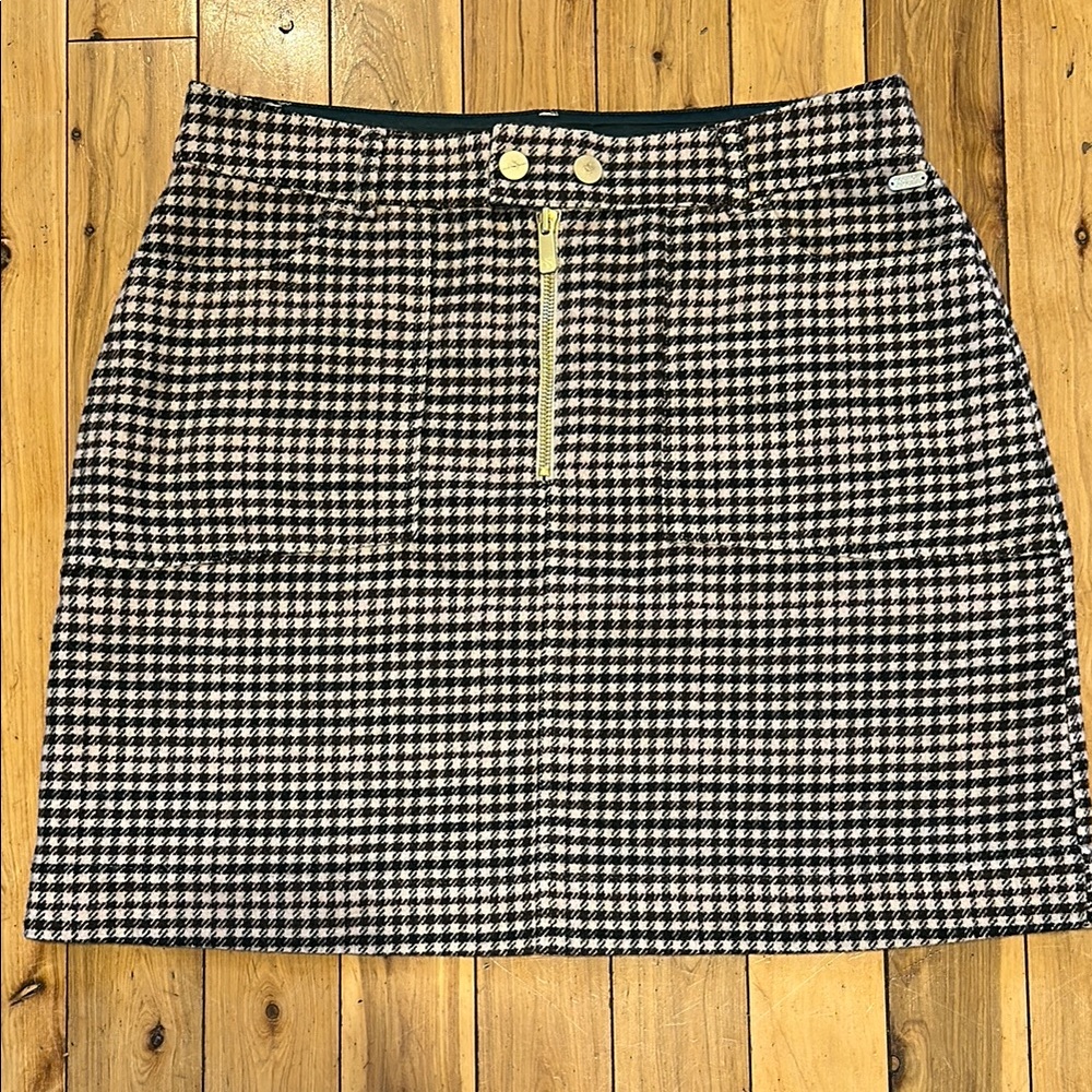 Scotch & Soda Black, Brown, & Cream Mini Pencil Skirt